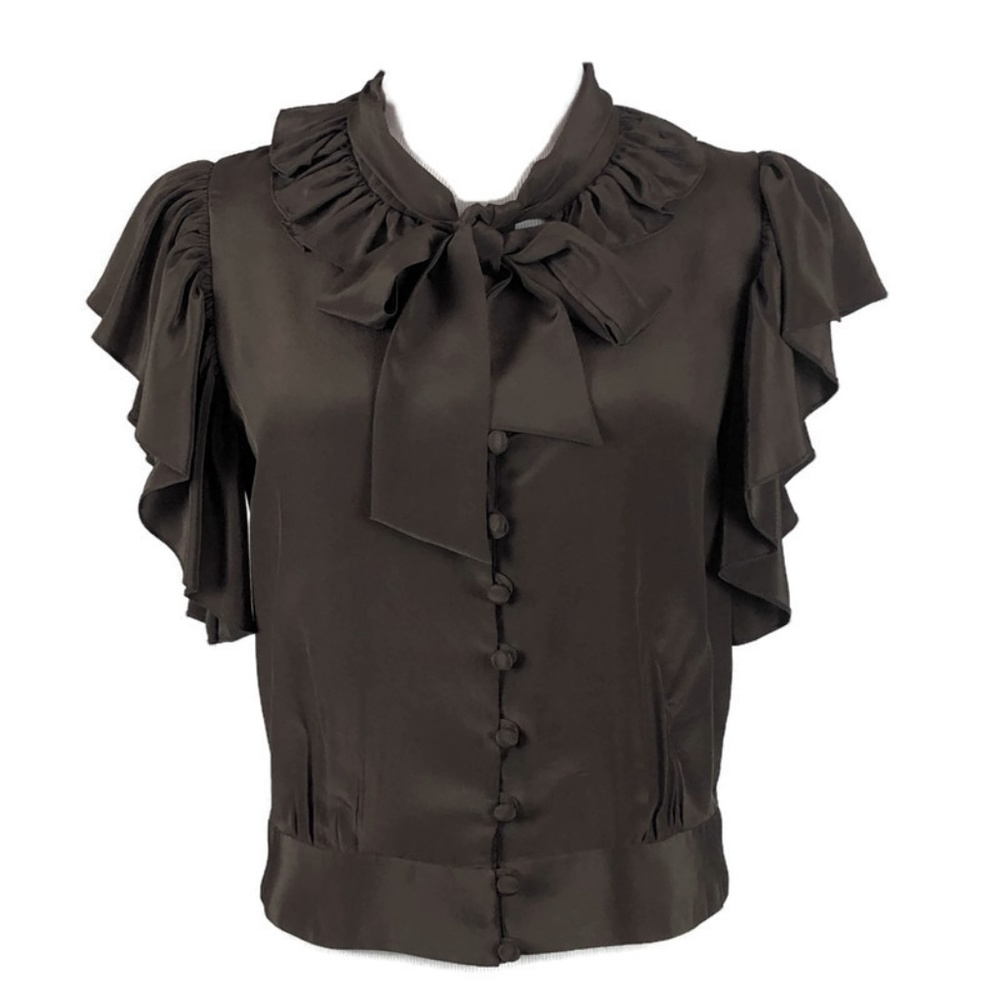 Milly Silk flutter sleeve Blouse size 4